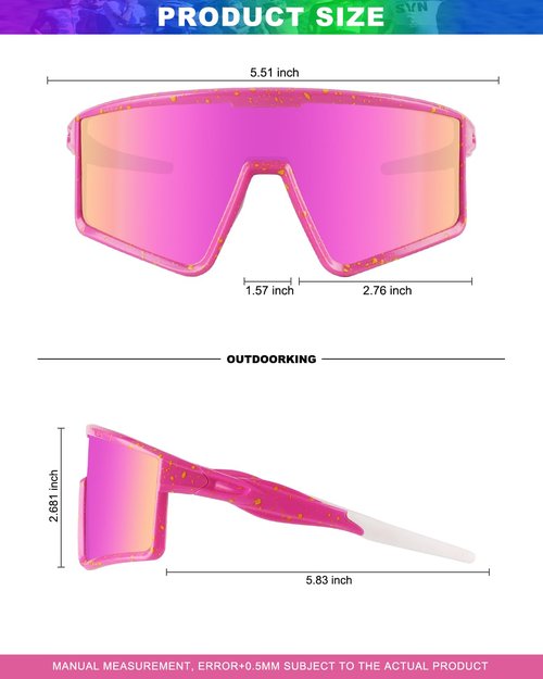 Xiyalai Cycling Sunglasses for Men Women, UV Protection Sports Running Sun Glasses, Baseball Biking Softball Hiking.