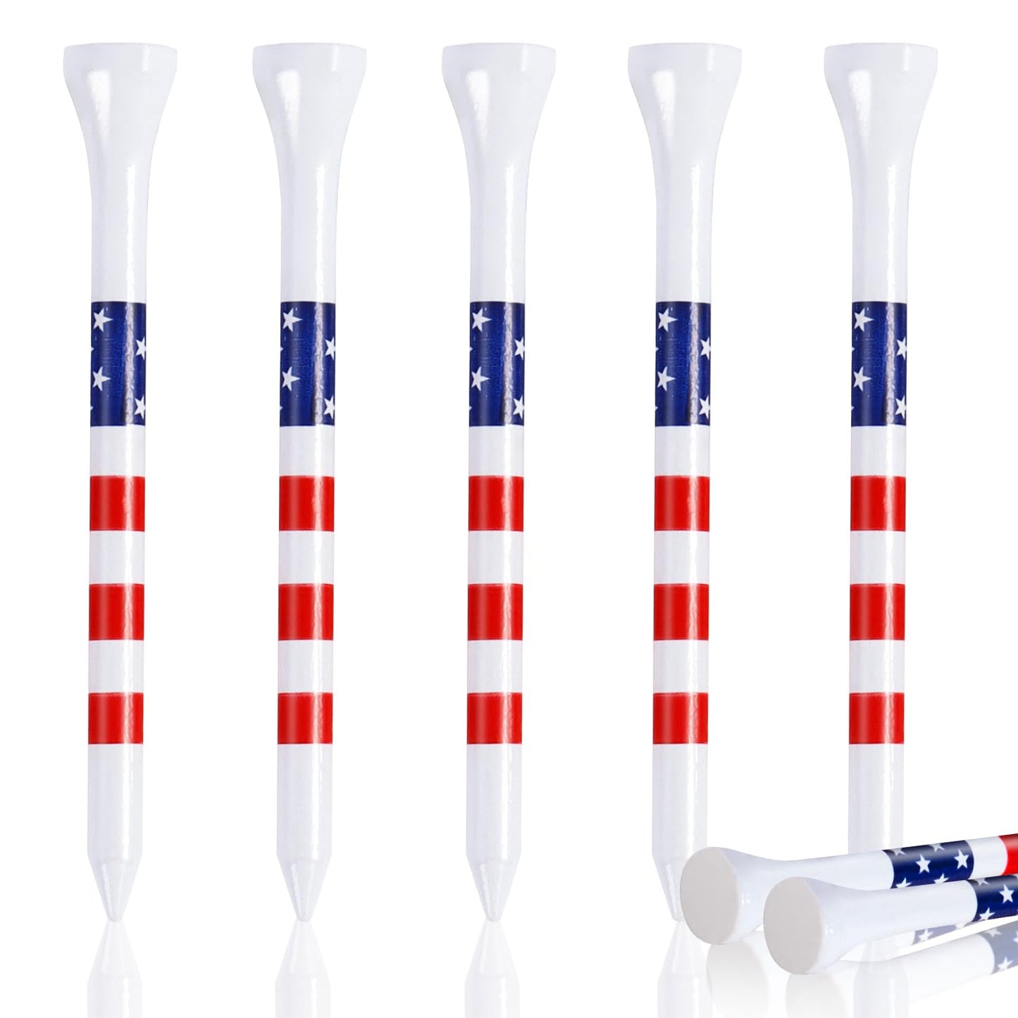 BIVASMWATH Golf Tees 3-1/4" Durable Bamboo Tees 100 Pack, Friendly Biodegradable Material Reduce Friction Side Spin More Stable