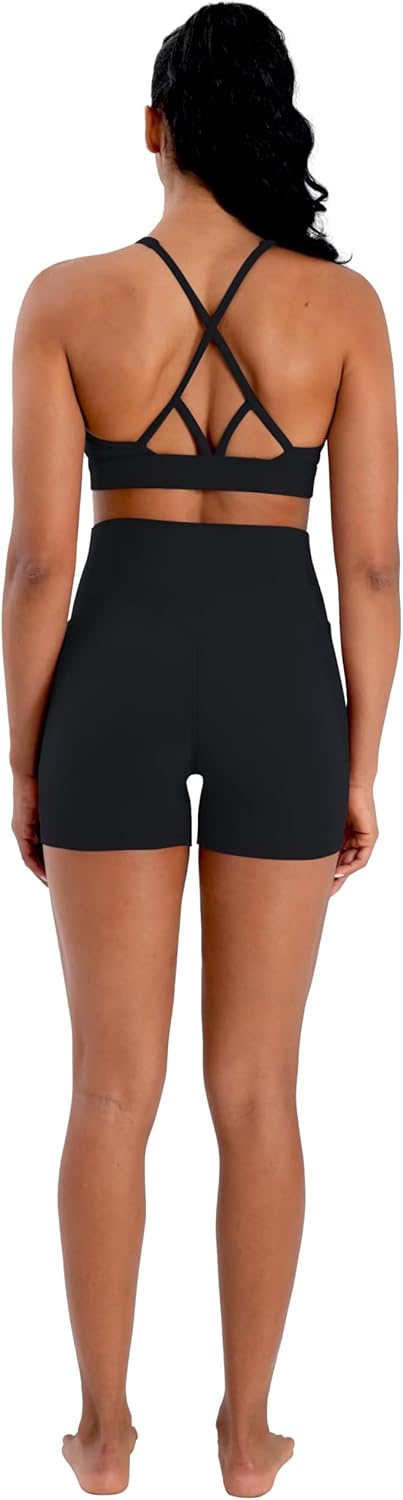 Sunzel Hidden Butt Lifting Biker Shorts - High Waist Yoga Shorts with Pockets for Tummy Control