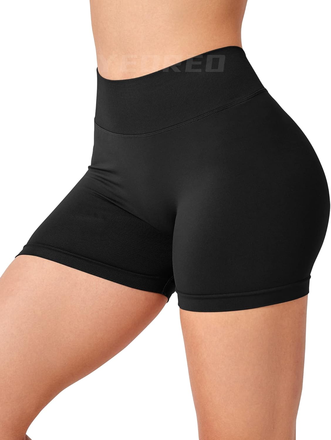 YEOREO High Waisted Scrunch Shorts for Women - V Back Gym Butt Lifting Seamless Design