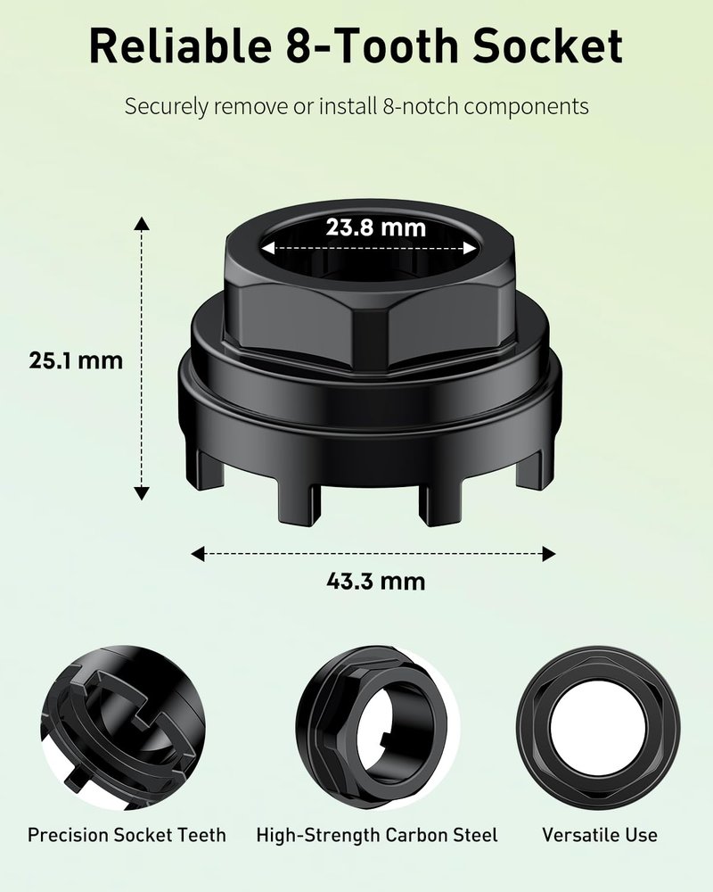 Pawfly Bicycle Crank Puller, Bike Crank Removal Tool, Bottom Bracket Tool with 8-Tooth Socket, Wrench & Top Cap, Bike Repair Kit for Square Taper Shimano & ISIS Splined Crank Arm
