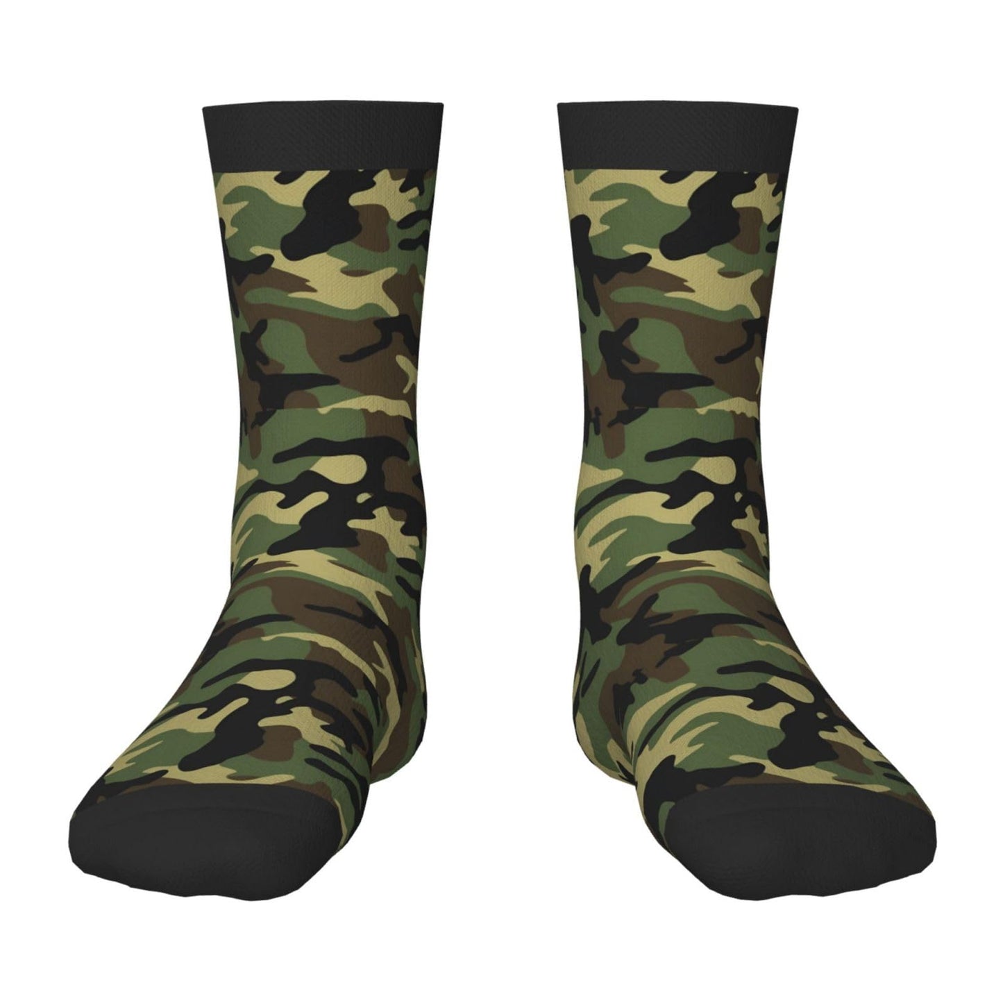 hococal Army Green Camouflage Kids Soccer Socks Boys Girls Child Cute Youth Funny Sport Athletic Crew Over the Calf Socks for Running Softball Baseball Cycling