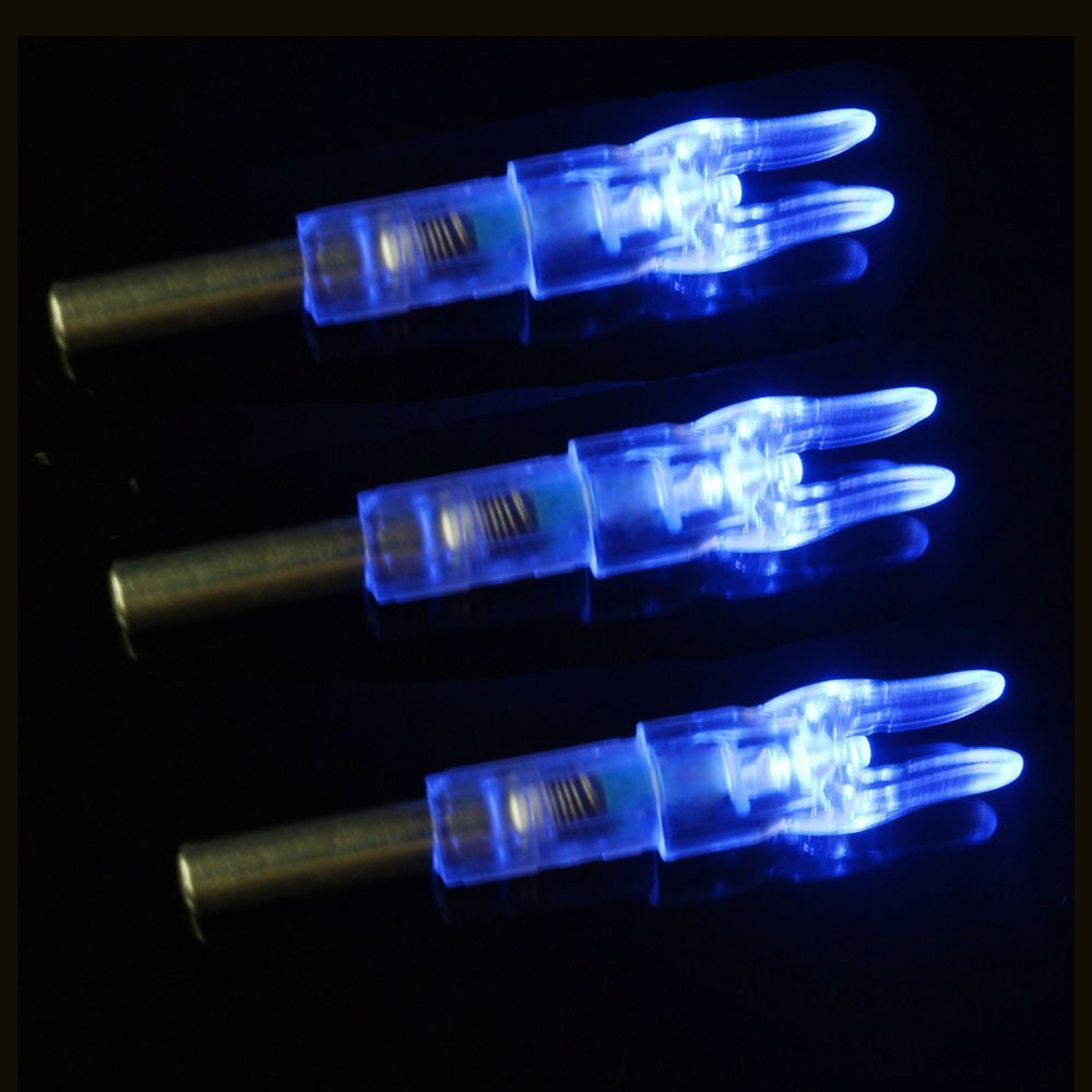 Reikawa 6PCS-S Lighted Nocks for Arrows with .244/6.2mm Inside Diameter Compound Bow Arrow Nock for Hunting Shooting