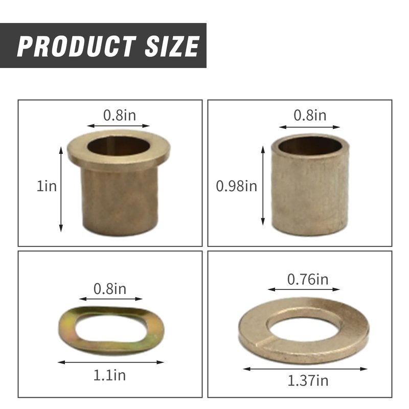 Zreneyfex Pin Spindle Bushing Kit for Golf Cart Replaces 8067 7048 1010150 101638 Upper/Lower Spindle Bronze Bushing King Pin Bushing Fits Club Car Replacement for Club Car DS 1981-Up