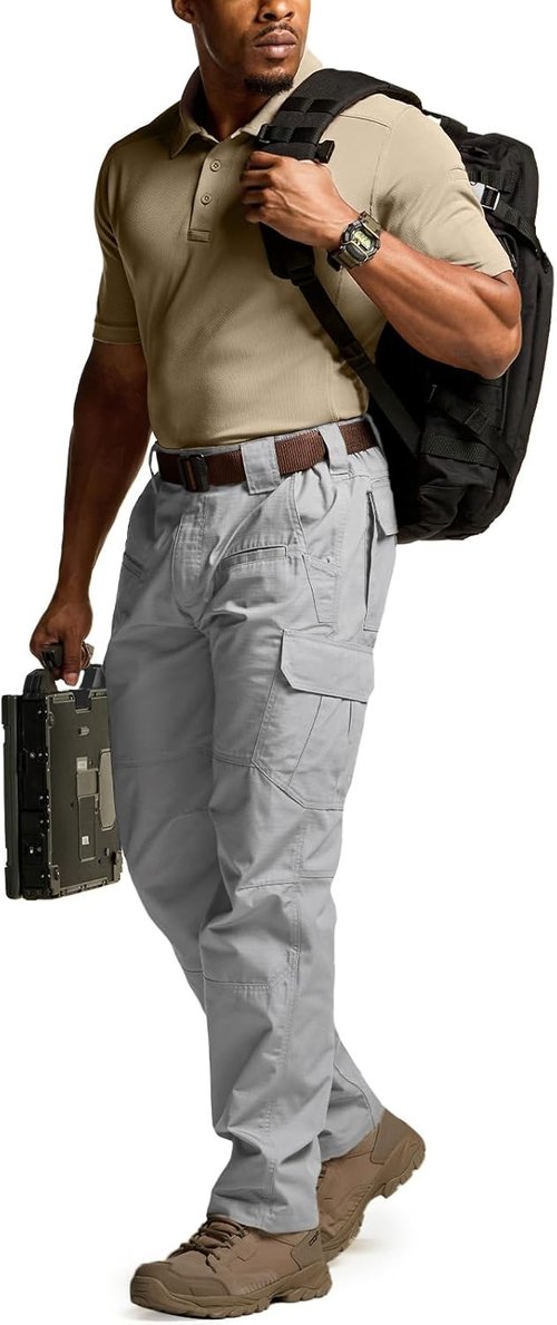 CQR Tactical Pants - Lightweight Water-Resistant Ripstop Cargo for EDC & Hiking | Men's Outdoor Apparel