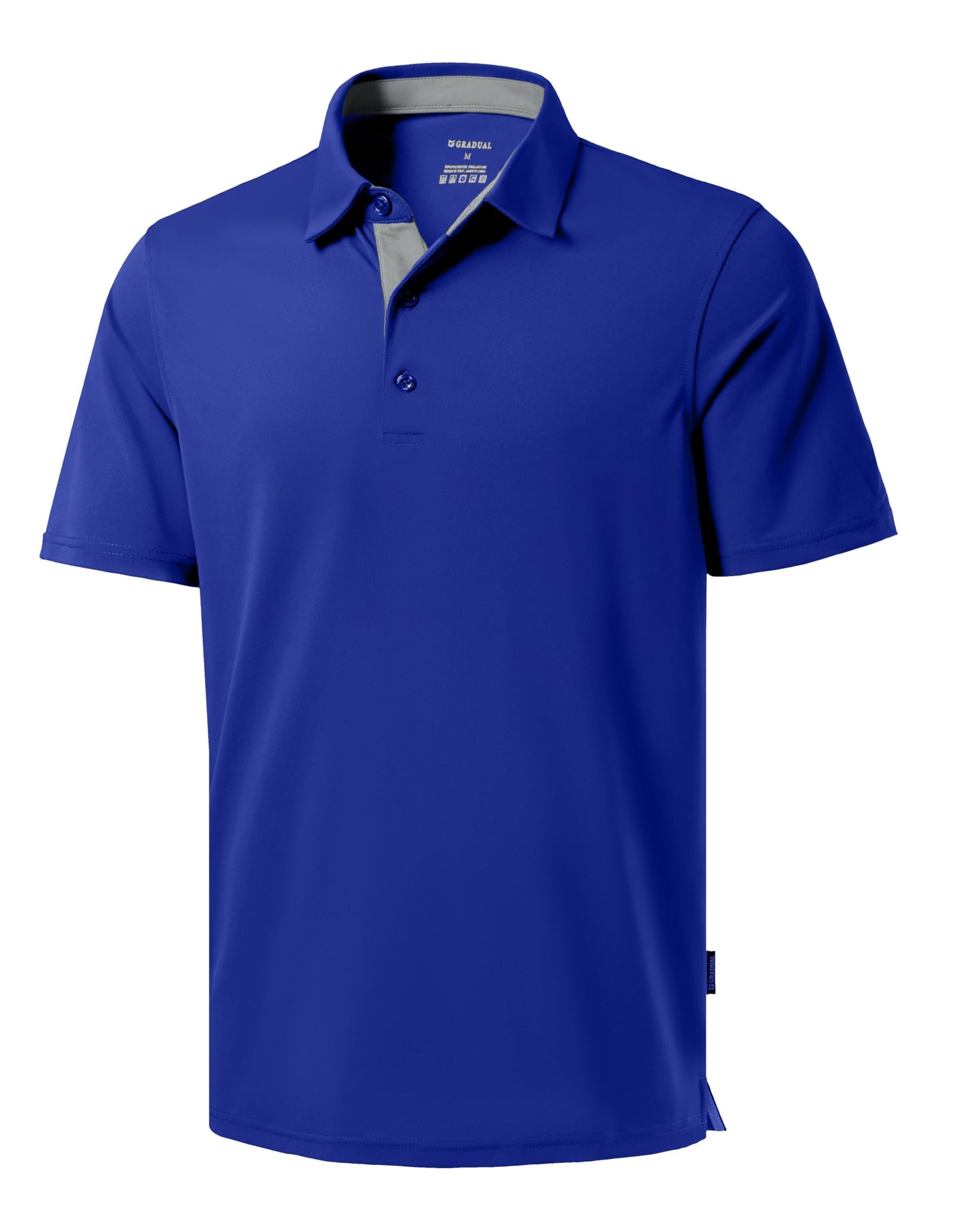 Men's Golf Shirts Dry Fit Moisture Wicking Performance Short Sleeve Collared Polo Shirts for Casual Athletic Business (Royal Blue, L)