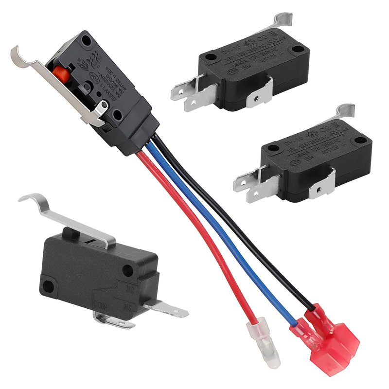 Roykaw Golf Cart Micro Switch Kit for Club Car DS/Precedent 1999+, Forward Reverse with Wires, 2/3 Pong, Reverse Warning Limit, 4PCS, OEM# 101979101, 1014807, 1014808