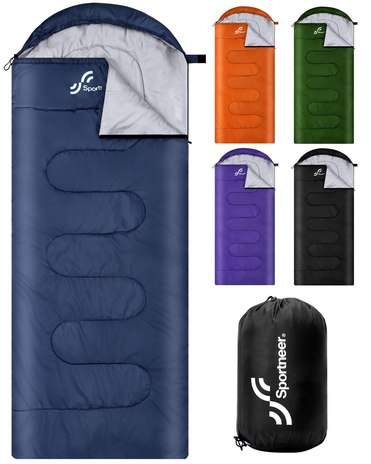Sportneer Sleeping Bag for Adults & Kids, Cold Weather & Warm Waterproof Camping Sleeping Bag, Compact Portable for Camping Hiking & Travel