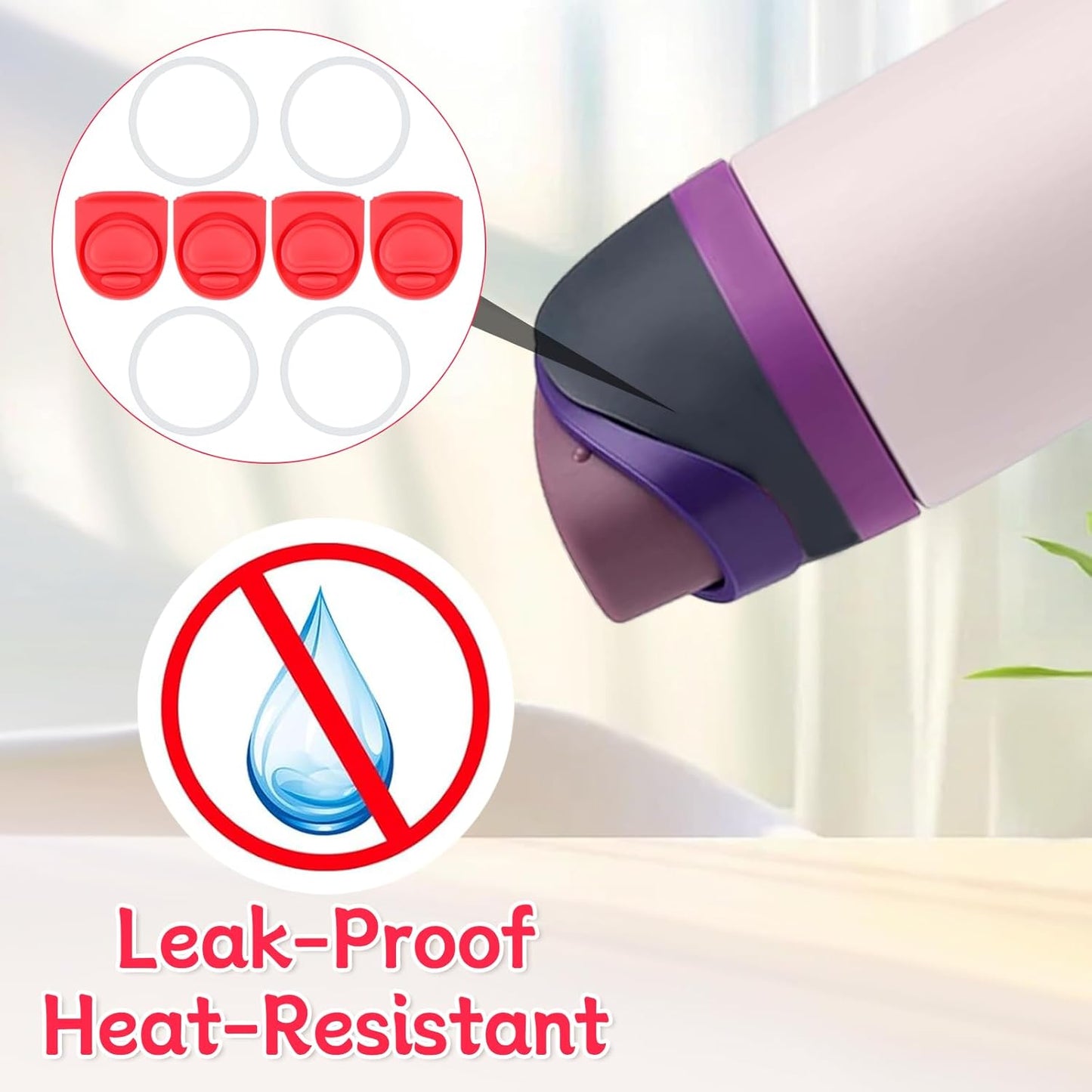 Owala | Replacement Lid Rubber Seal Stopper Set - Compatible with FreeSip Water Bottles | 4 Sets