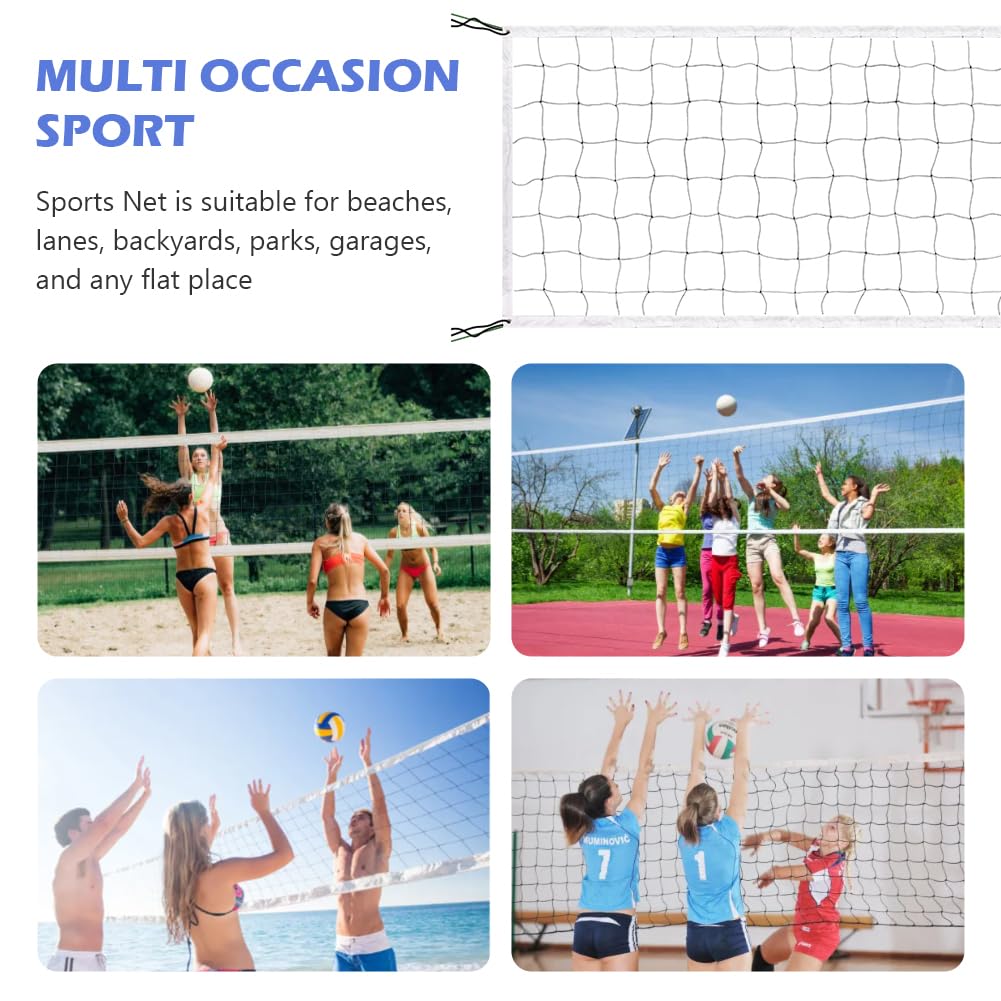 Professional Volleyball Net Outdoor,31.17x3.28ft Net, Canvas Edge Fitness Playground Volleyball Net (Black)