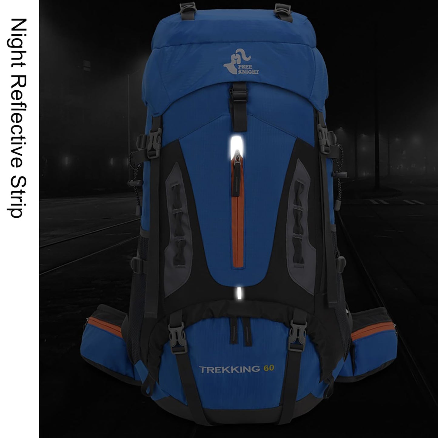 Bseash 60L Hiking Camping Backpack with Rain Cover, Waterproof Large Capacity Outdoor Sport Travel Daypack Climbing Touring (Gray)