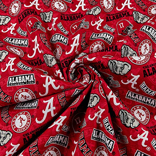 Cotton Fabric by the Yard - Alabama Crimson Tide Team Colors