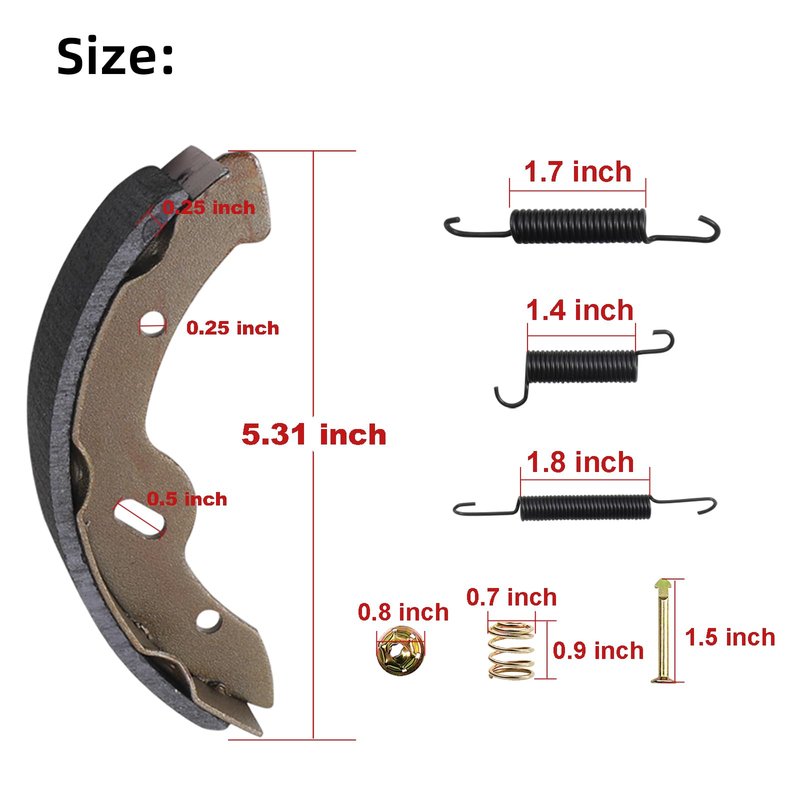 AIPSET Golf Cart Brake Shoes and Spring Kit Compatible with EZGO TXT & Medalist 1997-2008, Workhorse 1997-2012, Yamaha G14, G16,G19 1995-2002, Replace OEM# 27943G01, 70794G01, 70795G01