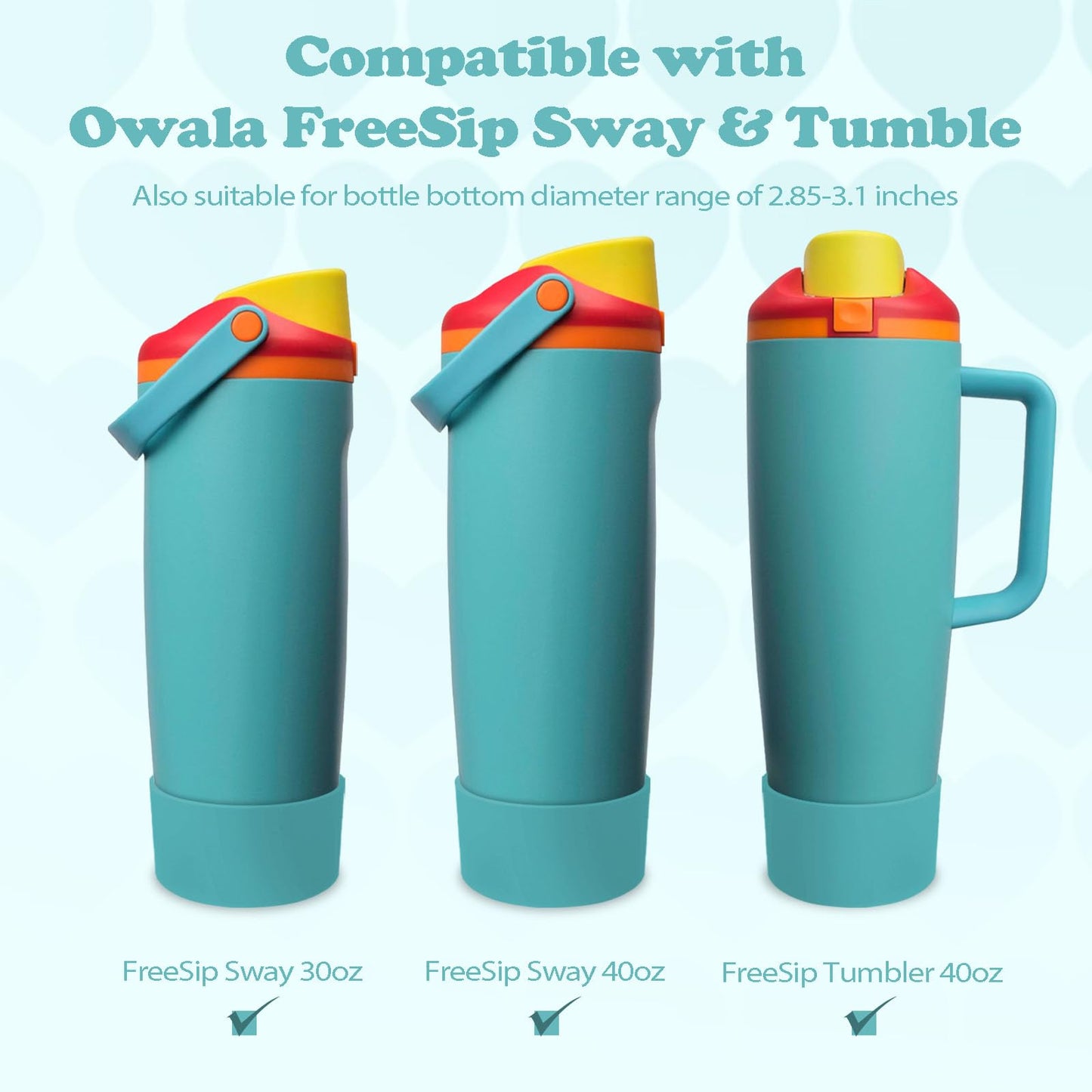 Kaitiaki 2PCS Silicone Boots for Owala 30oz & 40oz FreeSip Sway Bottles & Tumblers – Non-Slip, Scratch-Resistant, Stability Enhancer for Owala Accessories (Summer sweetness)