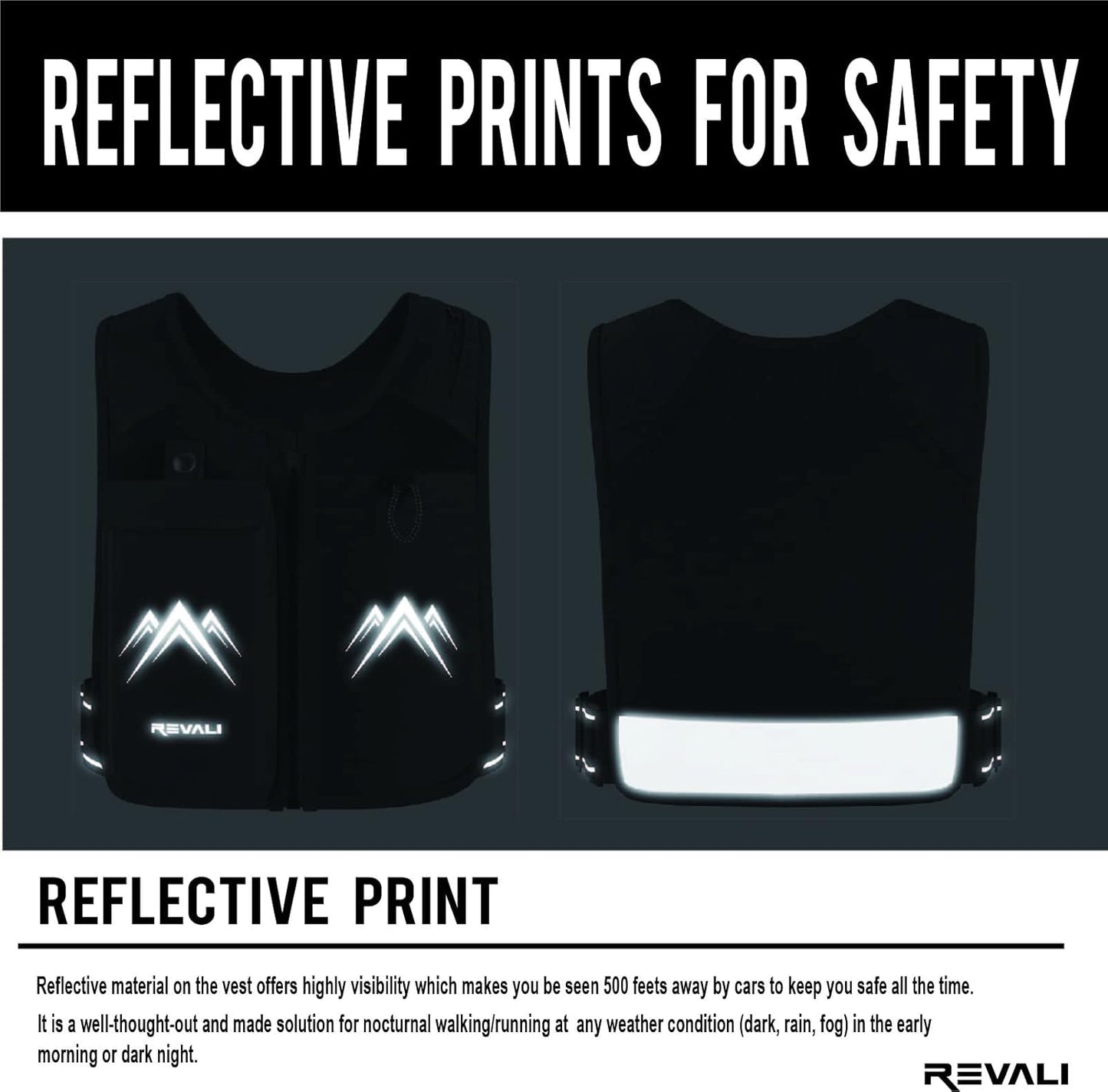 Revali Running Vest - Reflective Zip Design with 500ml Hydration Bottle | Adjustable & Breathable Gear for Men & Women