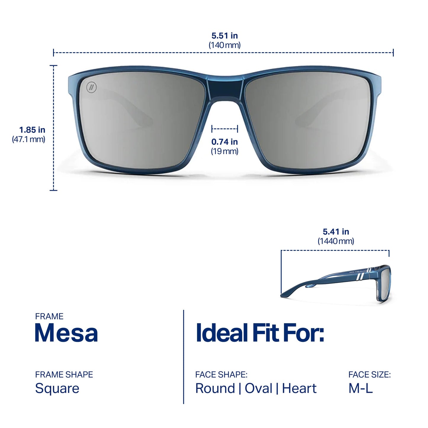 Blenders Eyewear Mesa – Polarized Sunglasses – Modern Wraparound Frames – 100% UV Protection – For Men & Women – Ghoster