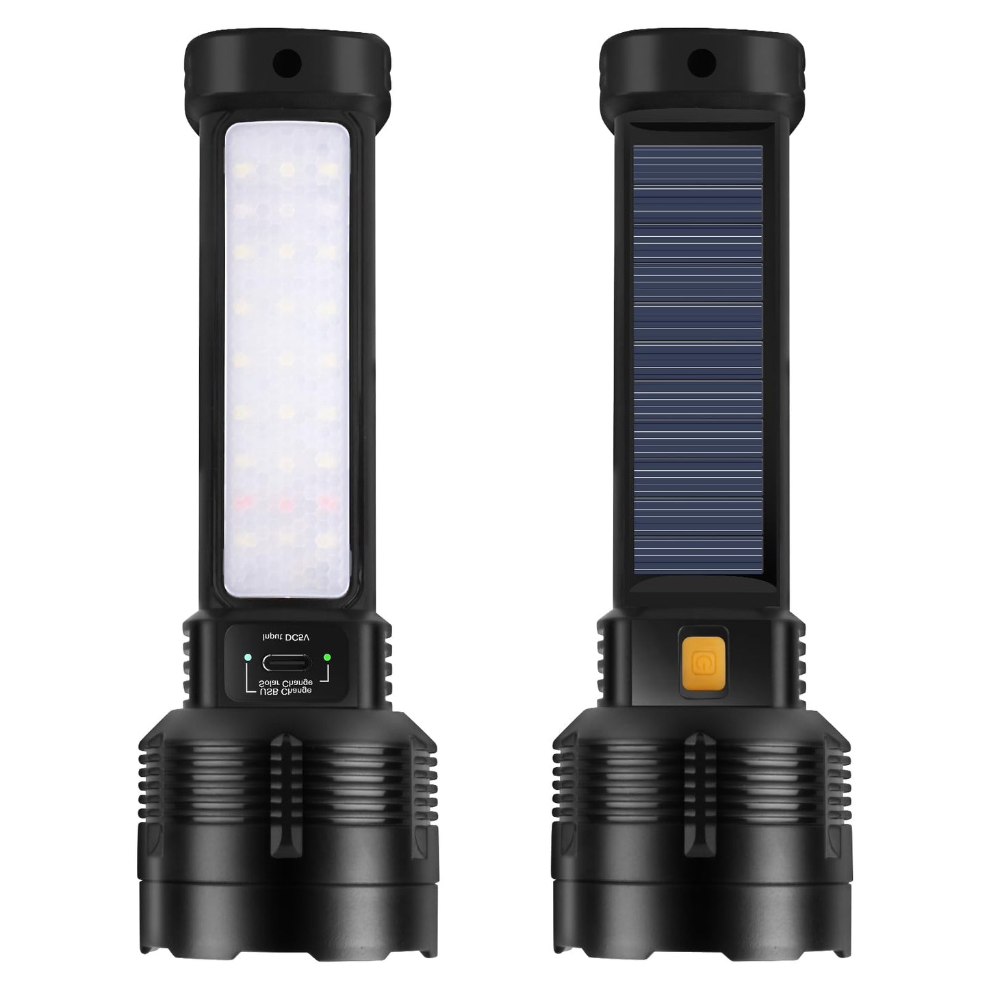 2 Pack LED Rechargeable Flashlight - 20000 Lumens Super Bright Tactical Flash Light, Compact & Waterproof, Long-Lasting Battery, Solar Flashlights for Home, Camping,Hiking, Emergencies, Adventures