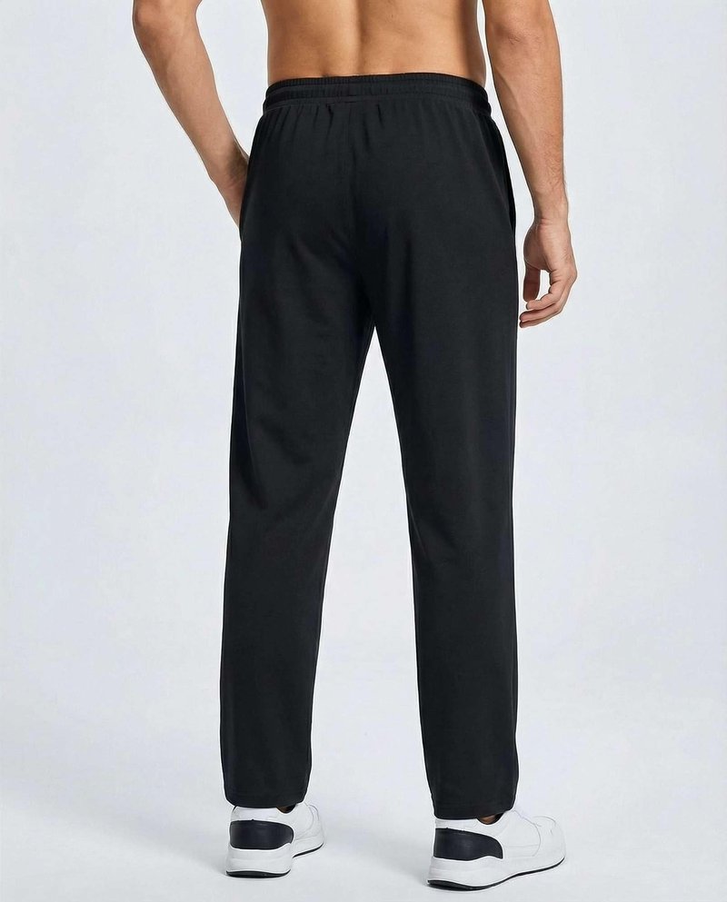 Real Essentials 3 Pack: Men's French Terry Open Bottom Sweatpants - Casual Lounge Comfort Gym with Pockets- Set 3,M