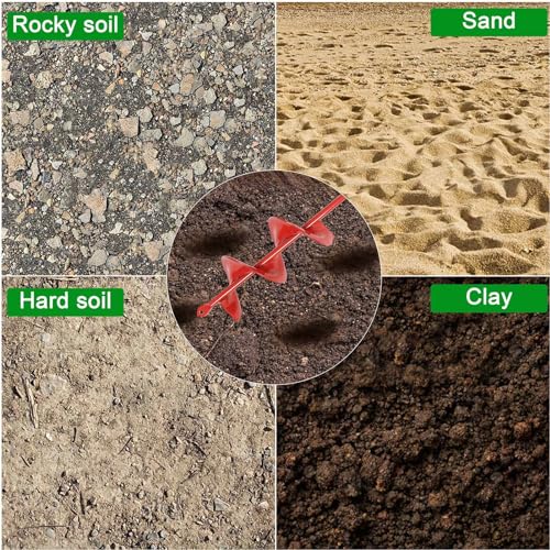 TCBWFY Auger Drill Bit for Planting 1.6x16.5inch Extended Length Garden Auger Spiral Drill Bit for Planting Bulbs Flowers,Post Hole Digger for 3/8¡±Hex Drill