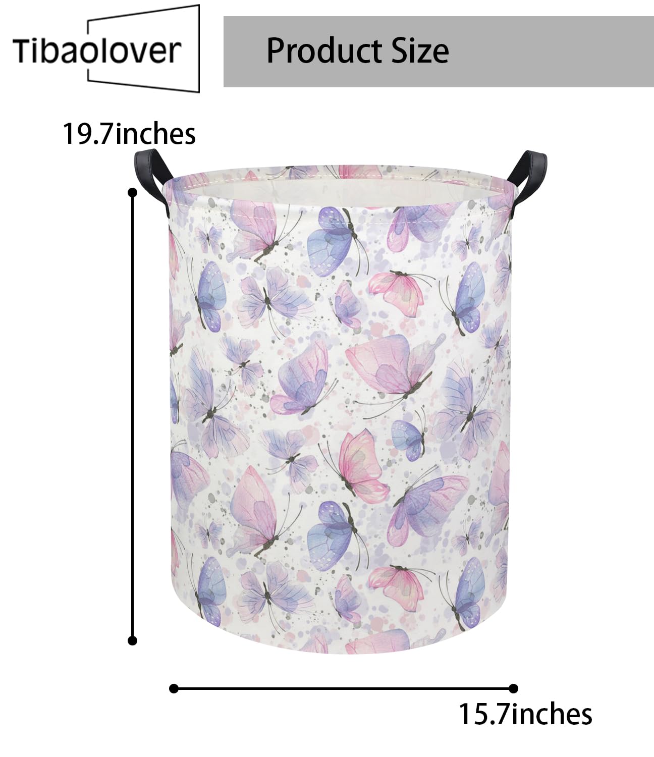 TIBAOLOVER Butterfly Baby Laundry Basket Kids Hamper Animal Toy Storage Bin for Boys Room Decor Baby Nursery Hamper Gift Baskets for Bedroom Bathroom(Fancy Butterfly)