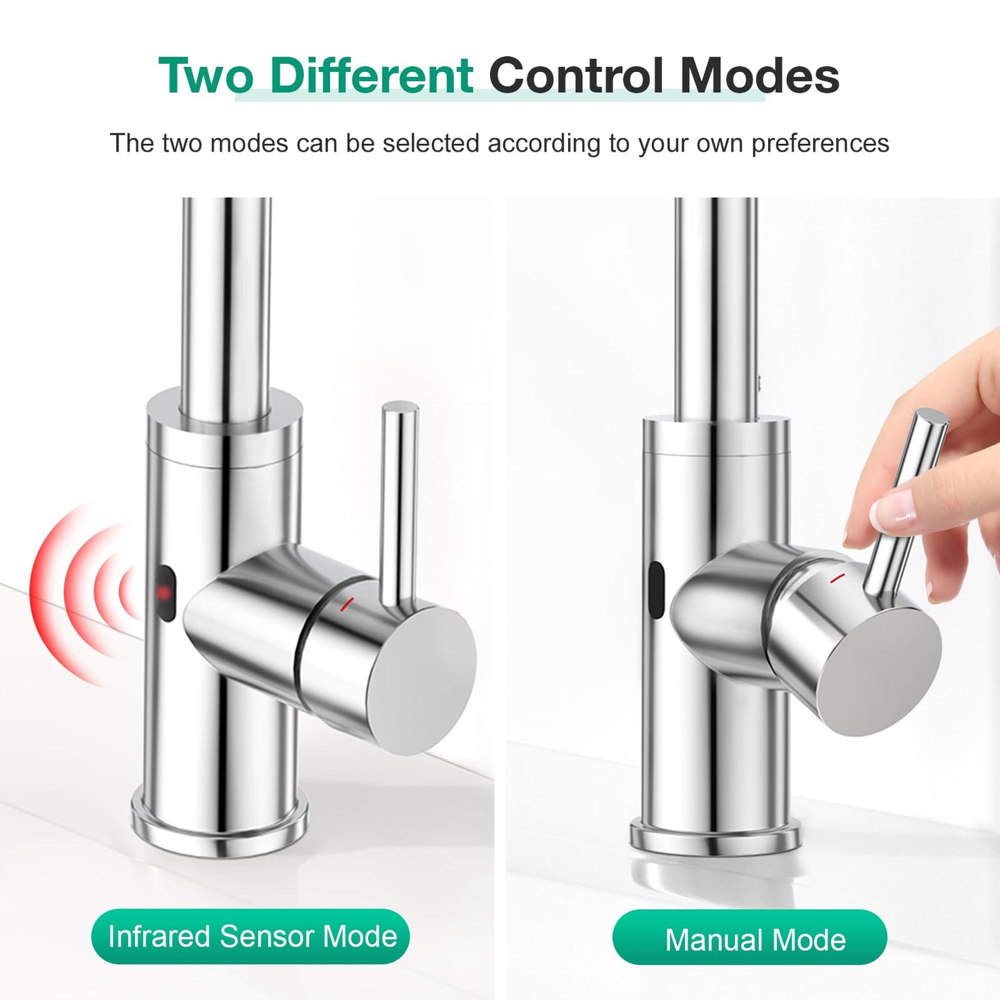 CREA Touchless Bar Sink Faucet,Brushed Bathroom Facuets 1 3 Holes, Single Handle Kitchen Faucets with Deck Plate,360°Swivel Stainless Steel Small Kitchen Faucet for Mini Pre Sink RV Vanity Faucet