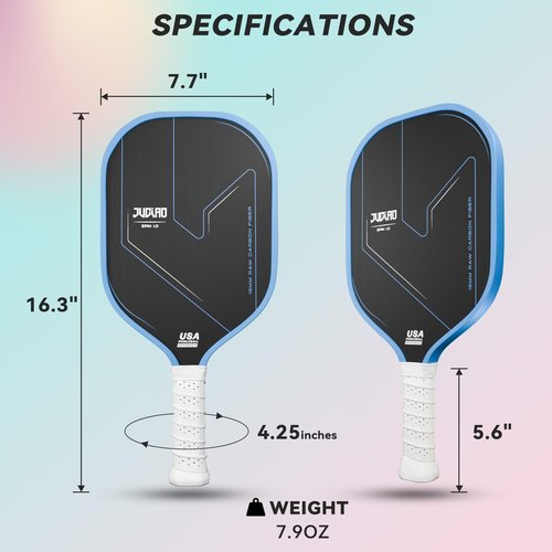 JUCIAO Pickleball Paddles,Professional Thermoforming Pickleball Rackets,T700 Carbon Fiber Surface & Polymer with 16MM Honeycomb Core,USAPA Approved Pickle Ball Paddle for Beginner & Pro