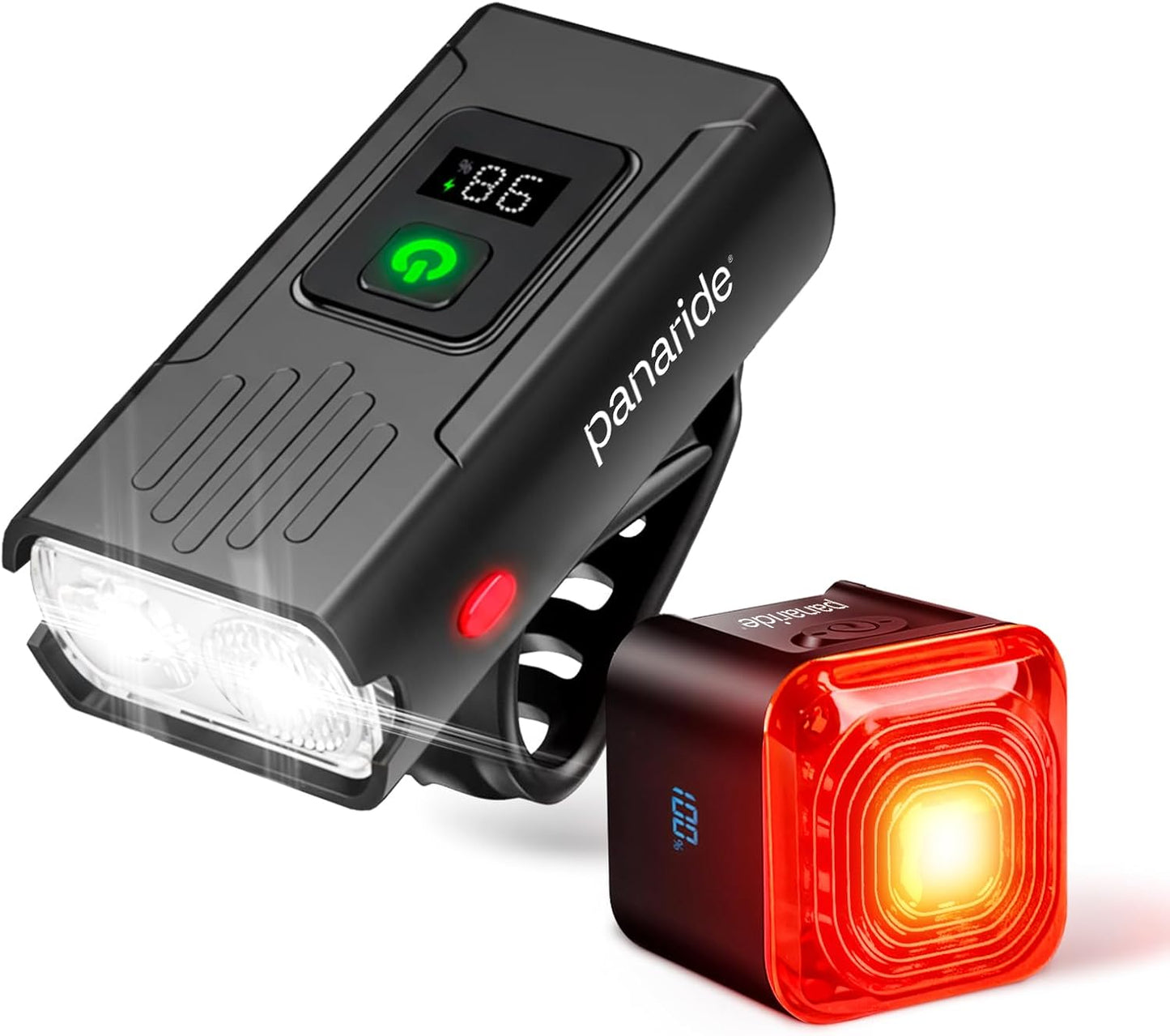 R15 Smart Bike Lights Set - USB C Rechargeable Front & Back with Auto Brake Sensing | 500 Lumen Waterproof for Night Riding