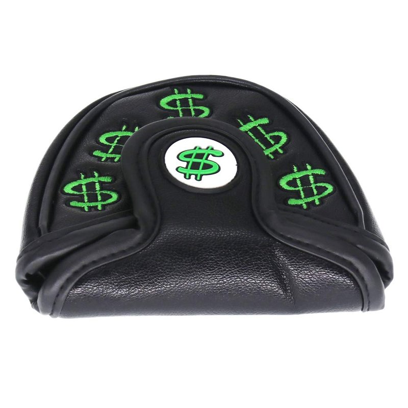 SEACLOUD Golf Cash Money Mallet Putter Cover for Scotty Cameron PU Headcover with Magnetic Closure 2ball Black Green