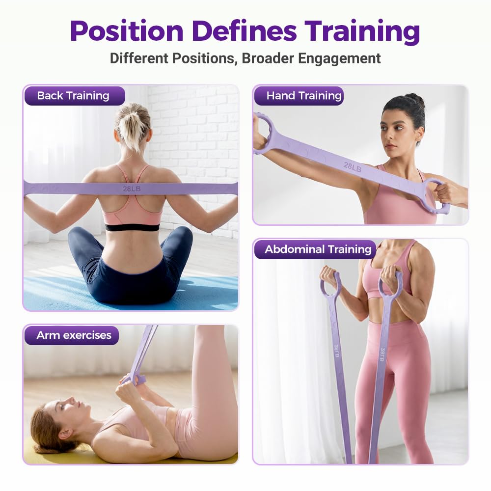 Figure 8 Fitness Resistance Band, Figure 8 Exercise Bands for Women Men, 8 Shaped Resistance Rubber Band for Arms，Hand Stretcher for Yoga, Pilates (Yellow-1PC)