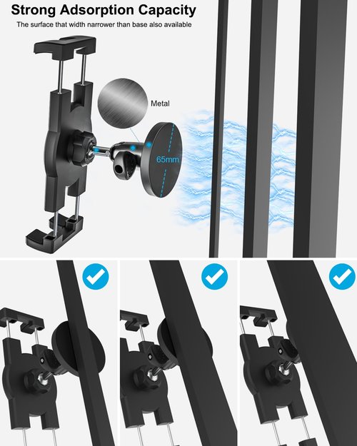 Gym Magnetic Phone Holder [Strong Magnet] Golf Cart Phone Mount for Gym [360° Rotatable] Four Corners Fixed Anti-Shake Big Phone Friendly for iPhone Air 17 Pro Max 16 15 14 13 12, S25, 4-7" Smartphone
