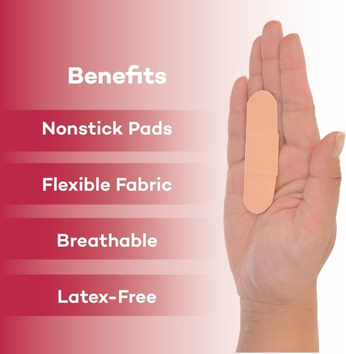 Dealmed Sterile Adhesive Bandages - Flexible Fabric First Aid Strips - 1x3 Inch, 100 Count, Breathable Wound Care