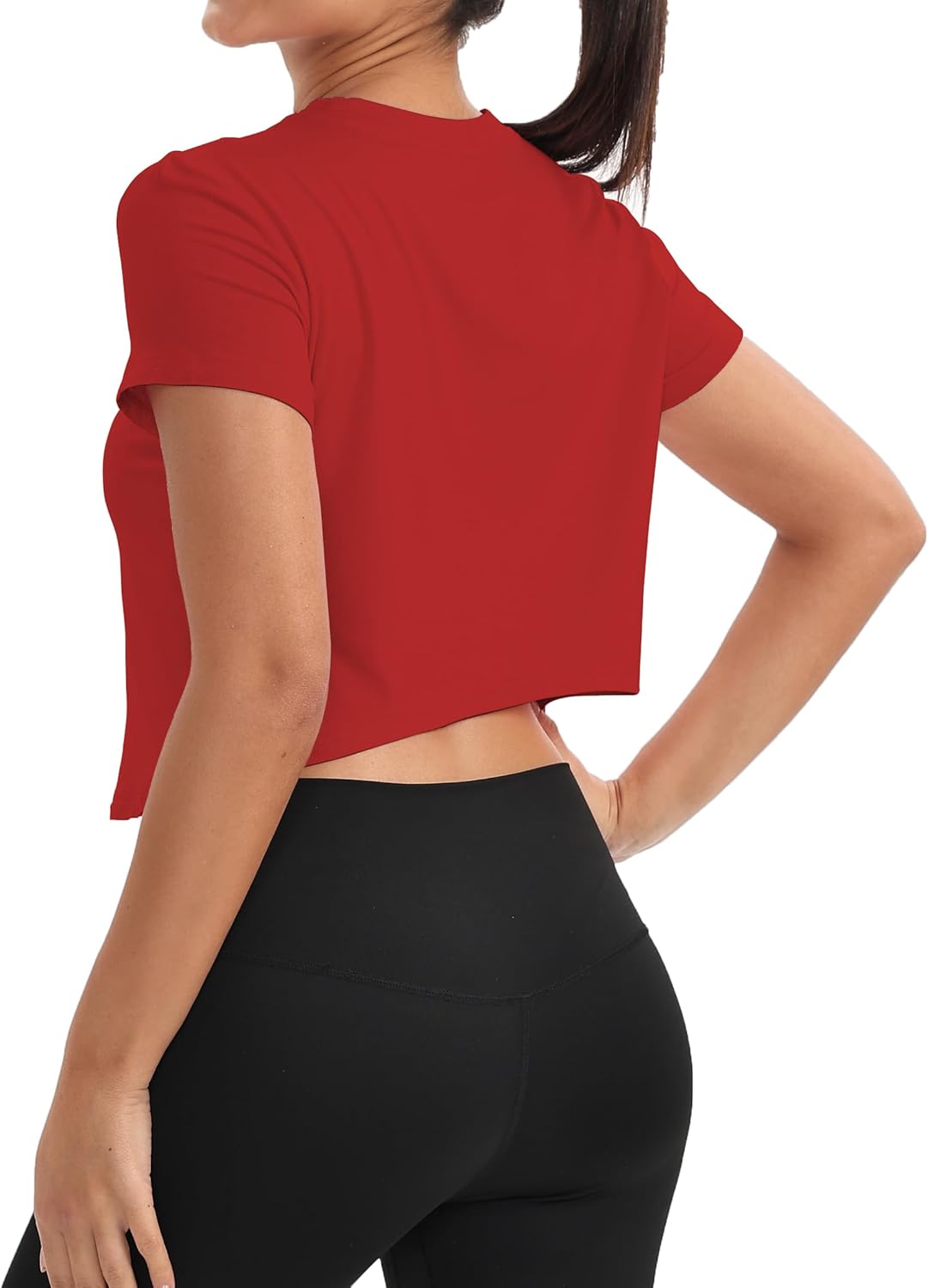 Mippo Women's Workout Tops - Short Sleeve Yoga Shirts for Athletic Gym & Running | Loose Fit Crop Top