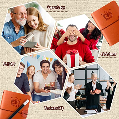 Golf Scorecard Book with Pencil - Light Brown Leather Log