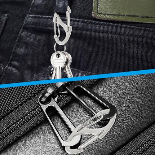20-Pack 1.6" Metal Spring Snap Hooks - Silver Carabiner Clips