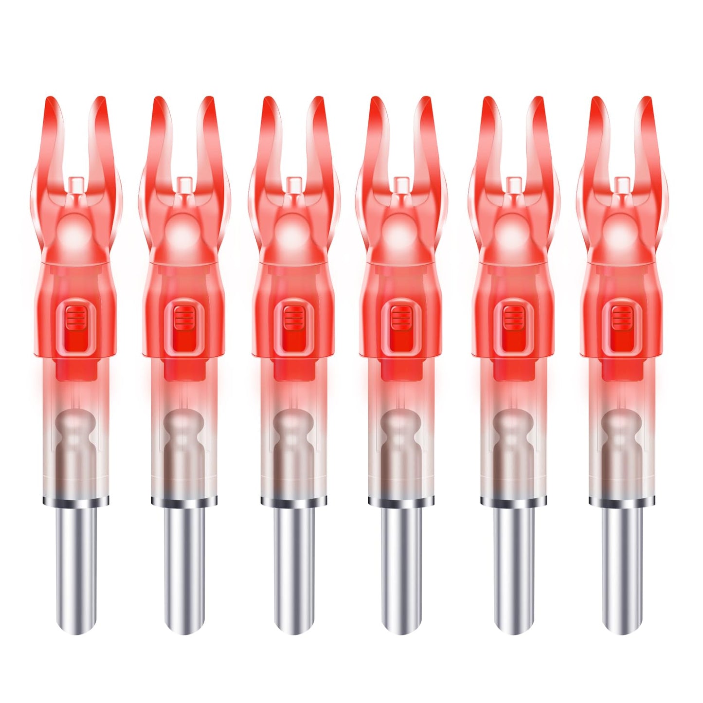 DZHONGD Lighted Nocks for Arrows with .166/G, .204/X, .233/H, .244/S and .246/GT, Archery Lighted nocks (6 Pack)