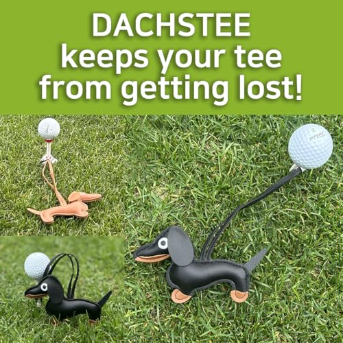 Dachshund Golf Tee Leash and Anchor – Anti-Loss Tether – Dark Brown