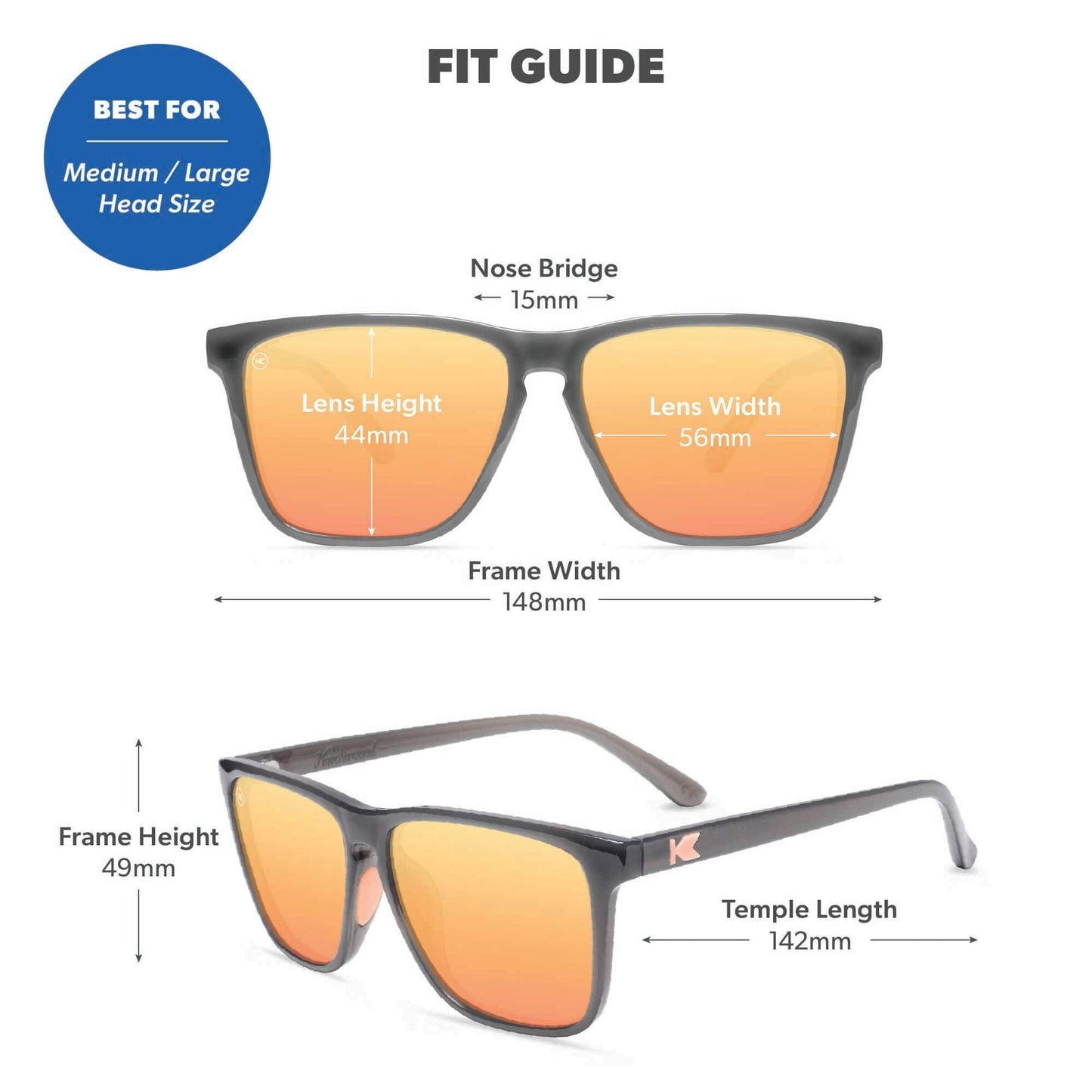 Knockaround Square Polarized Sunglasses for Men & Women - UV400 Protection