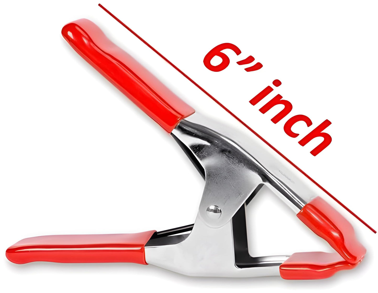 6-Pack 6-Inch Heavy Duty Spring Clamps – Metal Spring Clip Set with 2.5” Jaw Opening, Rubber Coated Handles & Tips – Strong Grip Clamps for Woodworking, DIY, Photography, Crafting