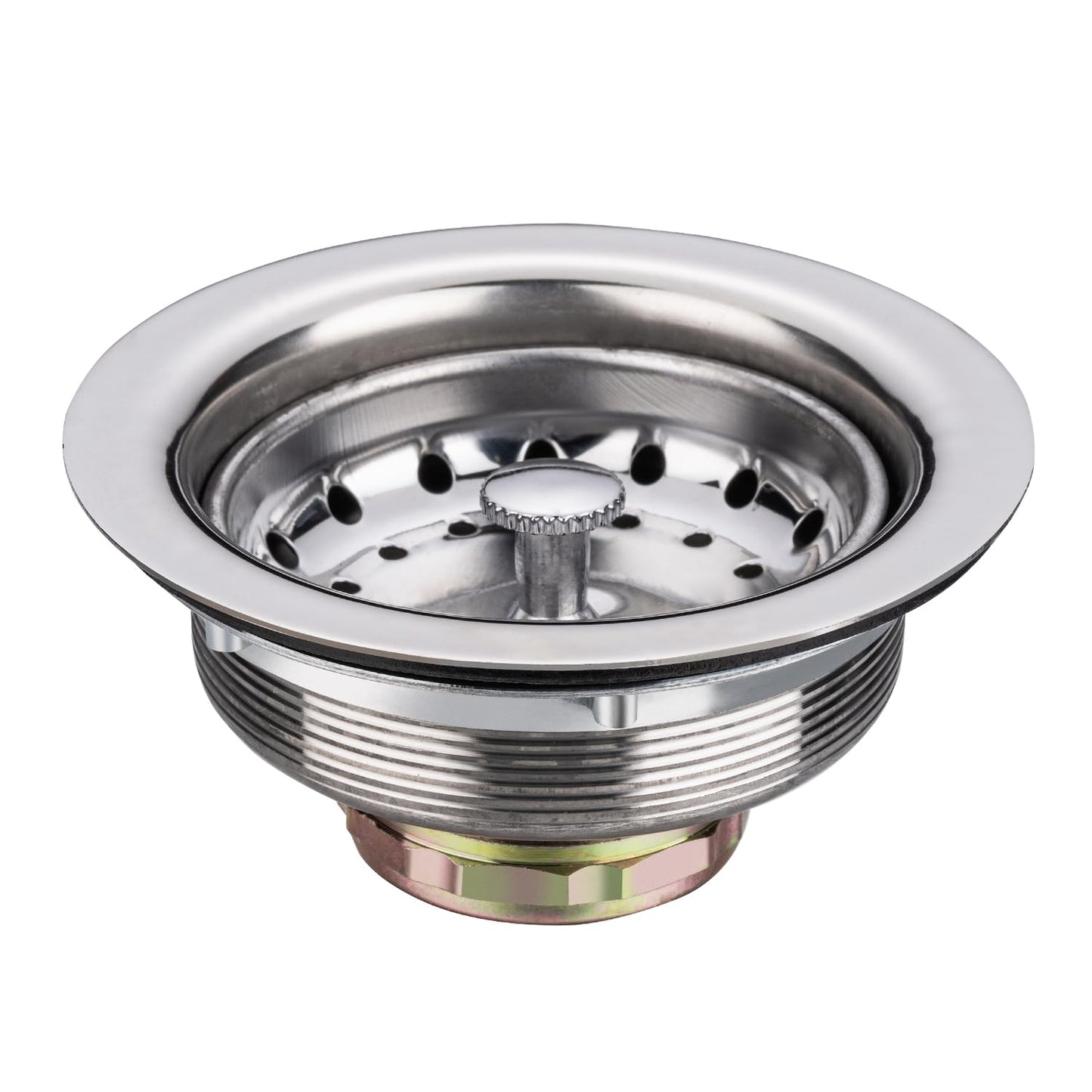 Sepaitek Stainless Steel Commercial Kitchen Sink Drain Assembly for Restaurant Kitchen Sink, 3-1/2 inch Kitchen Sink Drain Kit with Strainer and Stopper, Rustproof and Leakproof