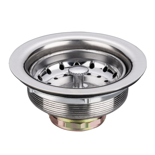 Sepaitek Stainless Steel Commercial Kitchen Sink Drain Assembly for Restaurant Kitchen Sink, 3-1/2 inch Kitchen Sink Drain Kit with Strainer and Stopper, Rustproof and Leakproof