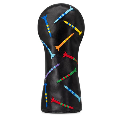 Colorful Nails Golf Head Covers Leather Hybrid Headcover,Golf Accessories,Designed to Protect Clubs (Black-Driver)