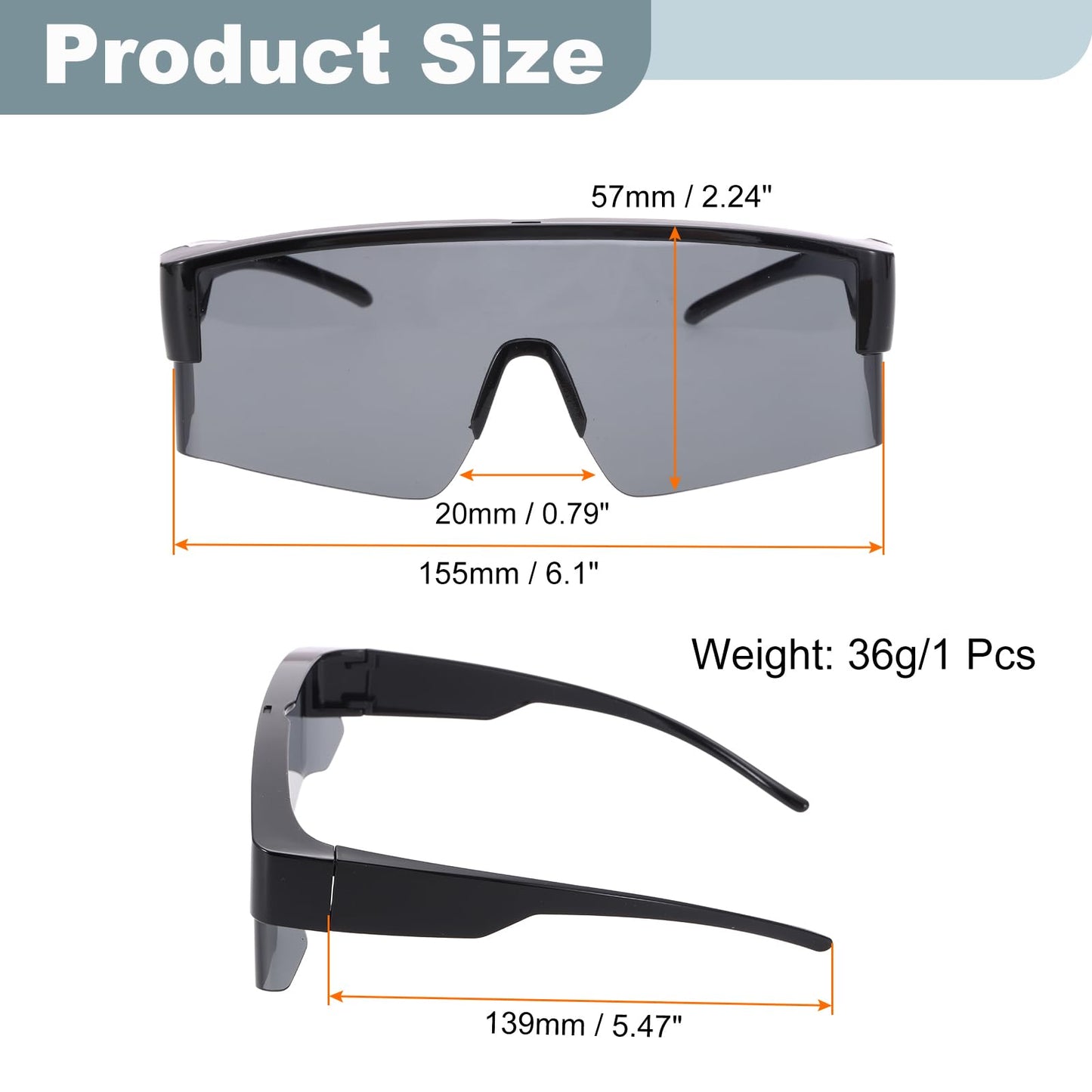 HARFINGTON Sport Sunglasses Cycling Polarized Sun Glasses for Men Mountain Driving Fishing Running, Black Frame Gray