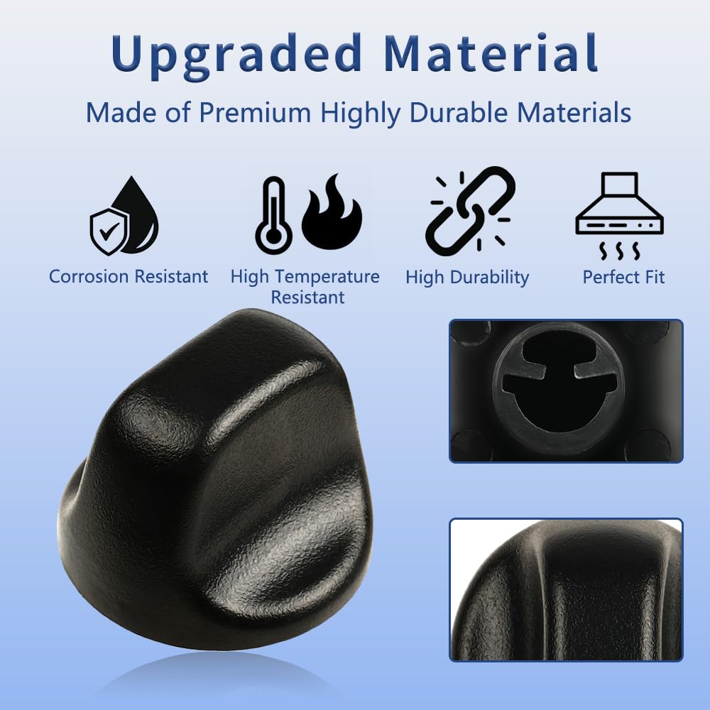 Upgraded 2Pcs S99360232 Range Hood Knob, S600348 Vent Hood Fan Control Knob Replacement Part fit for Broan Nutone, Black