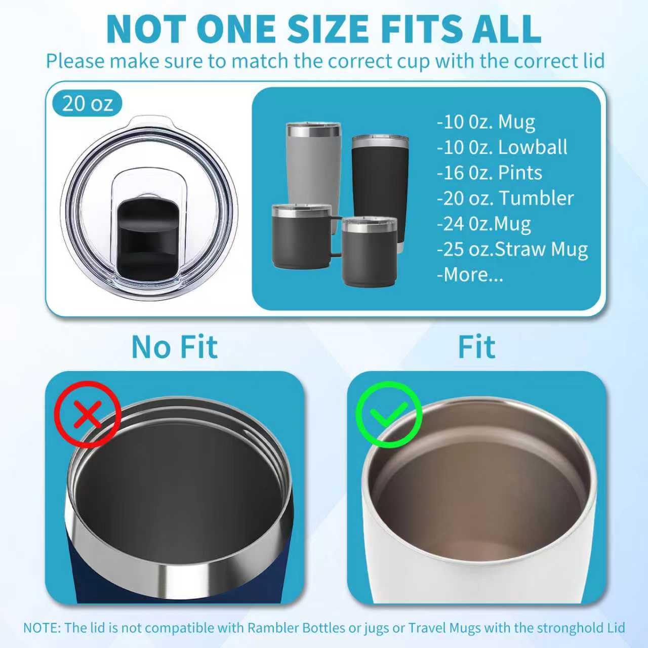 22 oz Press-in replacement lid - Compatible with swig Coffee Mug 12，18，22 oz Tumbler lid. Pack of 2.