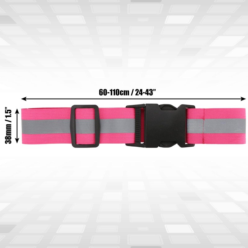 KH866 5PCS Reflective Belt or Sash PT Belts Lights Visibility Military Adjustable Lightweight Tape Vest Waist Straps for Night Running Walking Cycling Fits Women Men Kids - Green Red Blue Pink Orange