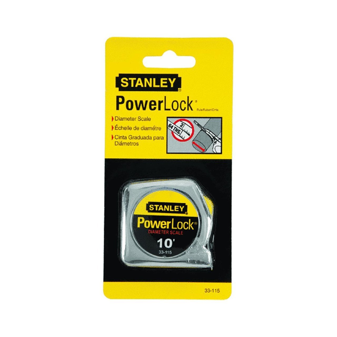 Stanley Tools 33-115 12 Pack 10ft. Powerlock Pocket Tape Rule with Diameter Scale