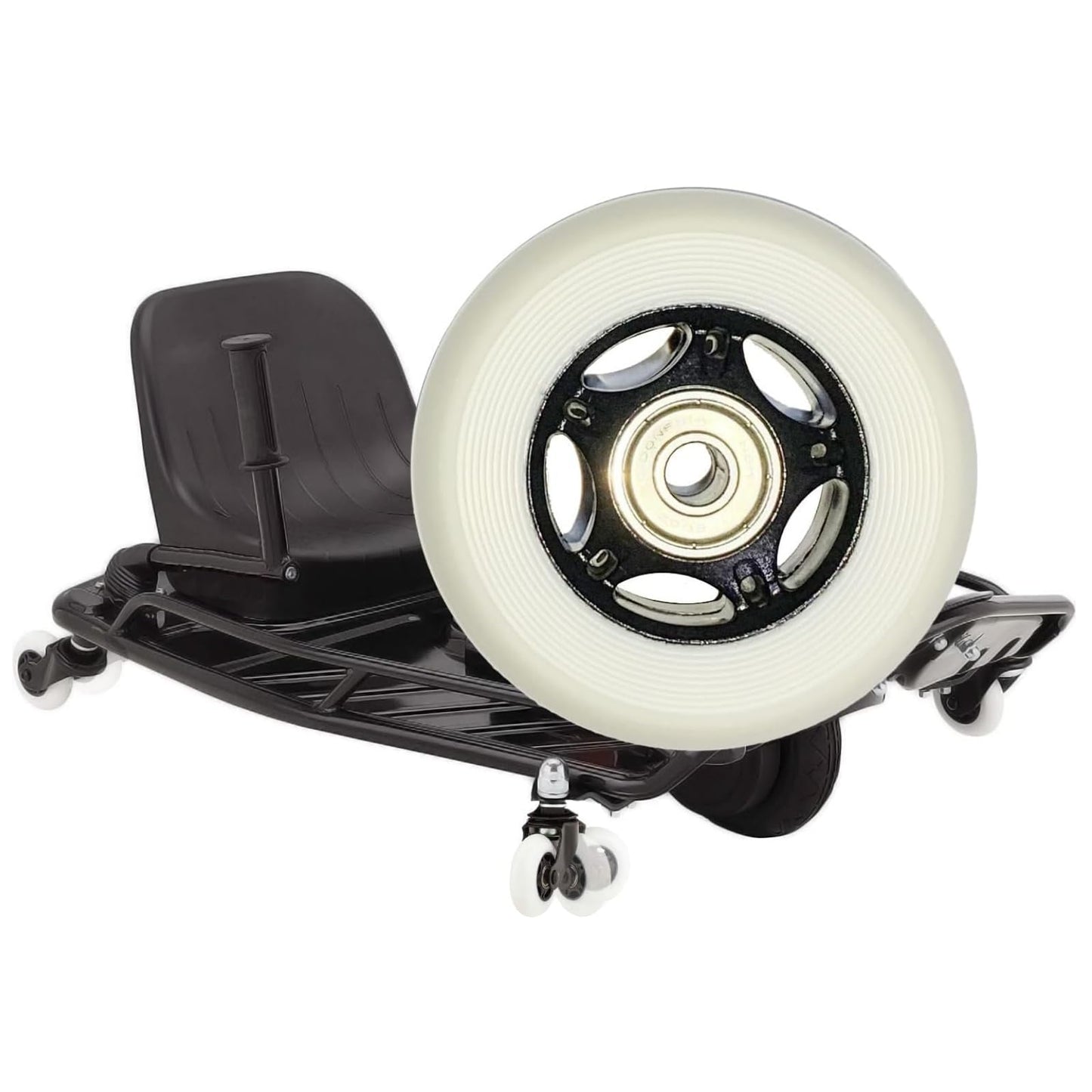 Durable and Thick Wheels 76mm x 30mm for Shift [V1+]/Crazy Cart [V7+] and Crazy Cart XL [V3+] - Set of 2 Premium Replacement Wheels，parts W25143401048-Replace reliable parts for Krazy Kart.