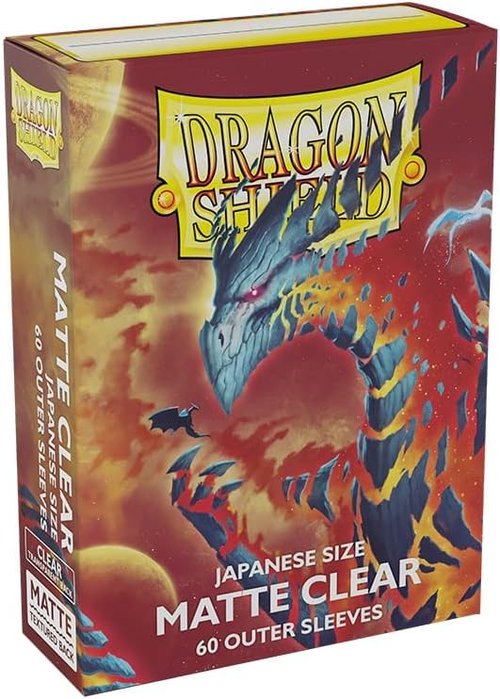 Dragon Shield Matte Clear Outer Sleeves - Premium 60 CT Japanese Size TCG Sleeves for Yu-Gi-Oh, Naruto & More