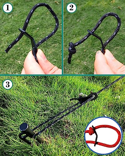 Double Hole Aluminum Tent Guyline Tensioners 20 Pack for Camping & Hiking