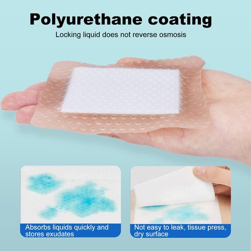 20Pcs Silicone Foam Dressing 4x4 Gentle Border, Waterproof Silicone Bandages for Wounds Care, Bed Sore Patches, Super Absorbent Wound Dressing, Self Adhesive Pressure Sore Pads